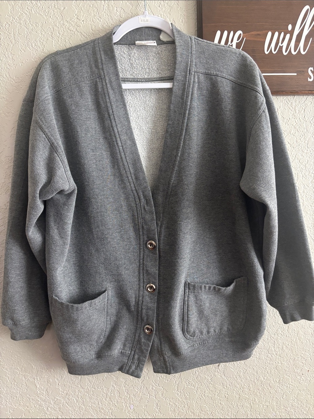 Bobbie Brooks Gray Button-Front Cardigan